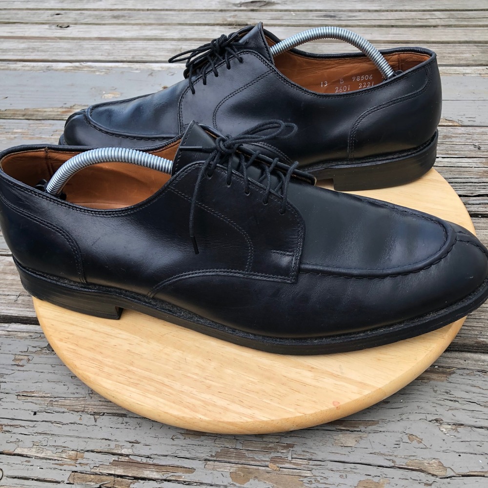 Allen Edmonds Bradley 98506 Mens 13 B Black Leather Split Toe Derby Dress Shoes